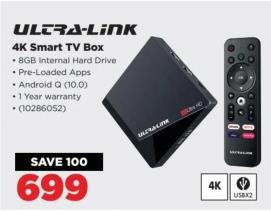 Ultra -Link 4K Smart TV Box