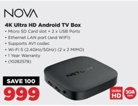 Nova 4K Ultra HD Android TV Box