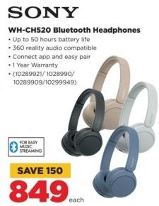 SONY WH-CH520 Bluetooth Headphones