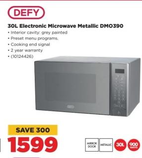 Defy 30L Electronic Microwave Metallic DMO390 