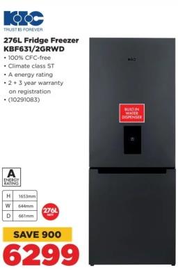 KIC 276L Fridge Freezer KBF631/2GRWD