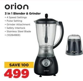 Orion 3 in 1 Blender & Grinder