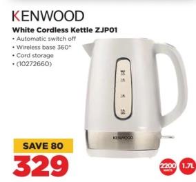 Kenwood White Cordless Kettle ZJP01