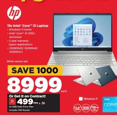 HP 15s Intel Core i3 Laptop 