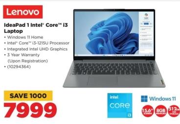 Lenovo IdeaPad 1 Intel Core i3 Laptop