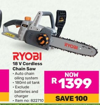 RYOBI 18 V Cordless Chain Saw