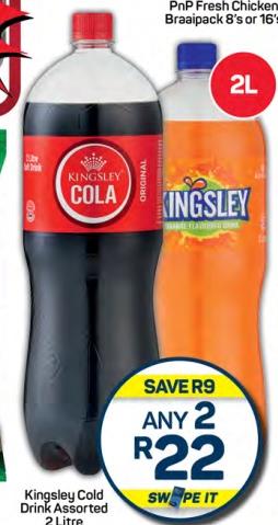 Kingsley Cold Drink Assorted 2 Litre Any 2