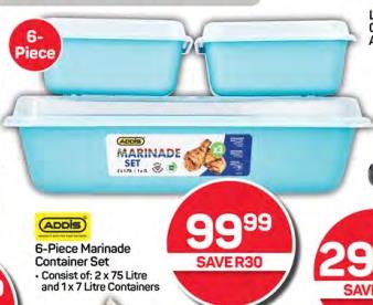 Addis 6-Piece Marinade Container Set