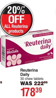 Reuterina drops 30 Chew Tablets