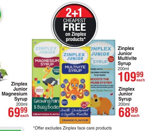 2+1 Cheapest Free On Zinplex Products