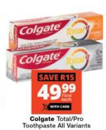 Colgate Total/Pro Toothpaste All Variants 75 ml 