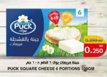 Puck Square Cheese 6 Portions 108GM