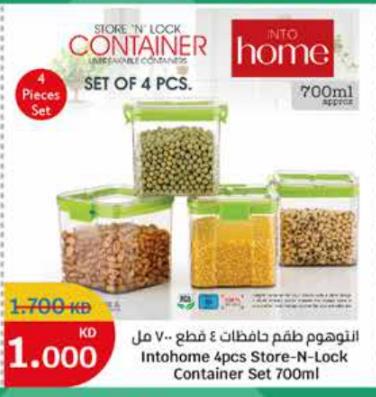 Intohome 4pcs Store-N-Lock Container Set 700ml