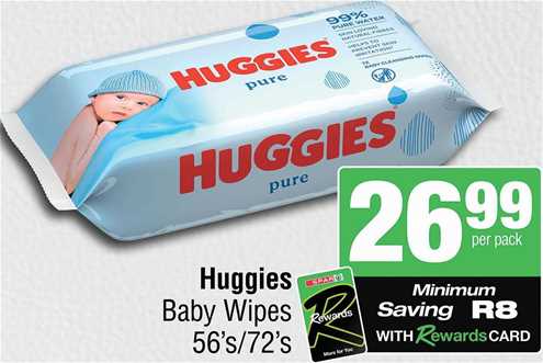 Huggies Baby Wipes 56's/72's 