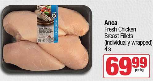 Anca Fresh Chicken Breast Fillets (individually wrapped) 