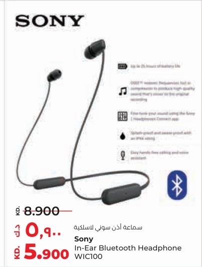 Sony In-Ear Bluetooth Headphone WIC100