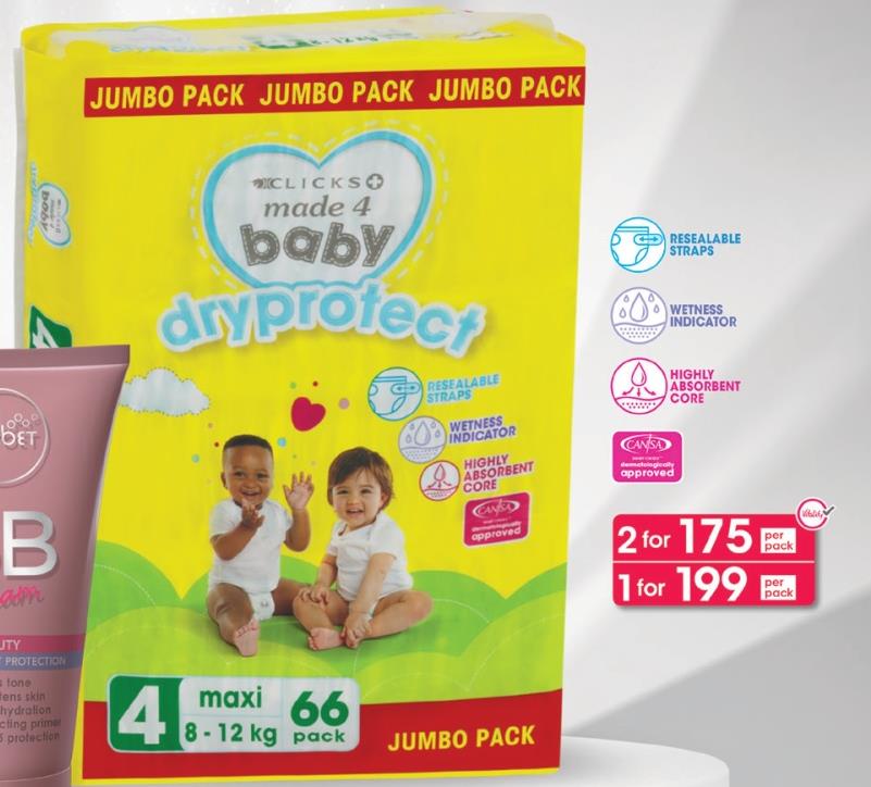 Clicks Made 4 Baby Dry Protect Jumbo Pack