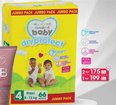 Clicks Made 4 Baby Dry Protect Jumbo Pack