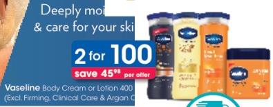 Vaseline Body Cream or Lotion 400ml, including Firming, Clinical Care & Argan Oil