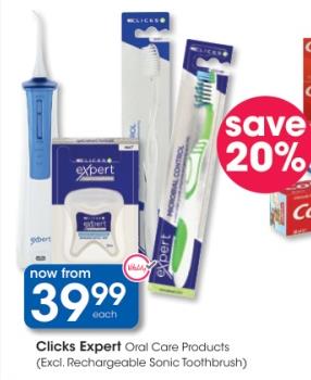 Clicks Expert Oral Care Products (Excl. Rechargeable Sonic Toothbrush)