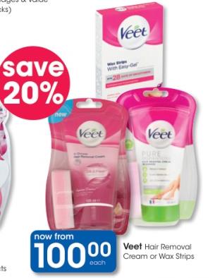 Veet Hair Removal Cream or Wax Strips