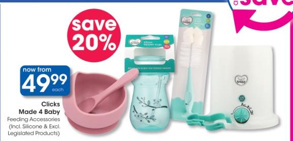 Clicks Made 4 Baby Feeding Accessories (Incl. Silicone & Excl. Legislated Products)