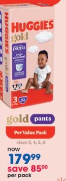 Huggies Gold Pants Per Value Pack 