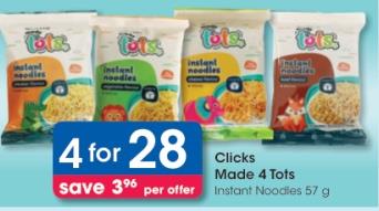 Clicks made 4 Tots Instant Noodles 57g