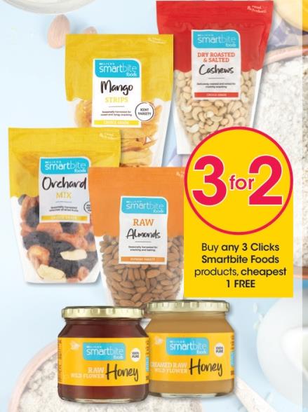 Buy any 3 Clicks Smartbite Foods products, cheapest 1 FREE