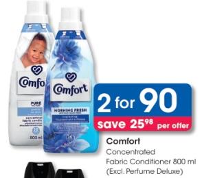 Comfort Concentrated Fabric Conditioner 800ml (Excl. Pefume Deluxe)