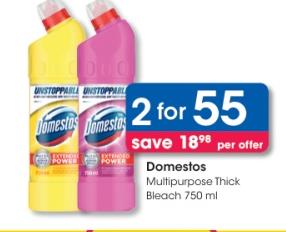 Domestos Multipurpose Thick Bleach 750ml