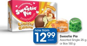 Sweetie Pie Limited Edition Assorted Single 25 g or Box 150g