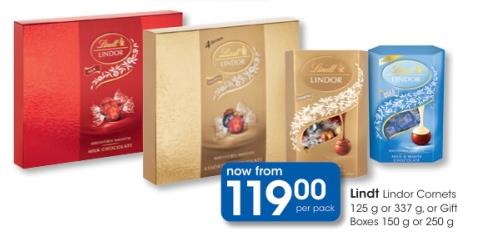 Lindt Lindor Cornets 125 g or 337 g