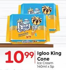 Igloo King Cone Ice Cream 5x140ml