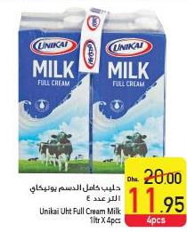 Unikai UHT Full Cream Milk 1ltr X 4pcs