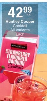 Huntley Cooper Strawberry Flavoured Daiquiri Cocktail 1L