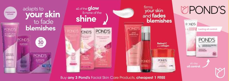 Buy Any 3 Pond's Facial Skin Care Products Cheapest 1 Free