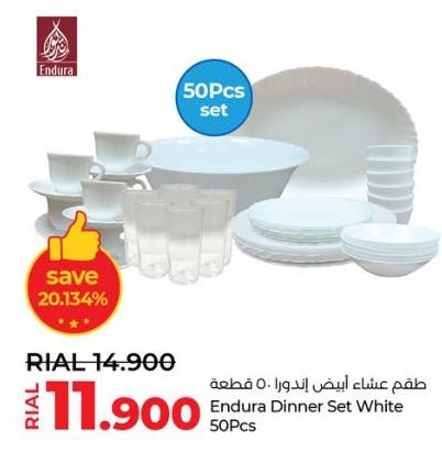 Endura Dinner Set White 50Pcs