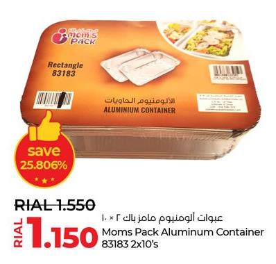 Moms Pack Aluminum Container 83183 2x10 pcs