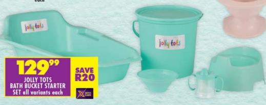 Jolly Tots Bath Bucket Starter Set all variants each