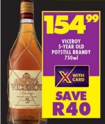 Viceroy 5-Year Old Potstill Brandy 750ml