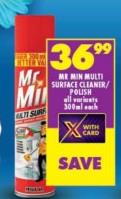 Mr Min Multi Surface Cleaner/Polish all variants 300ml each