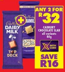 CADBURY CHOCOLATE SLAB all variants 80g Any 2