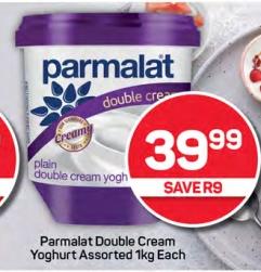 Parmalat Double Cream Yoghurt Assorted 1kg Each