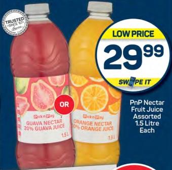 PnP Nectar Fruit Juice Assorted 1.5 Litre Each