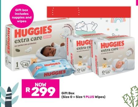 Huggies Gift Box (Size 0+ Size 1 Plus Wipes)