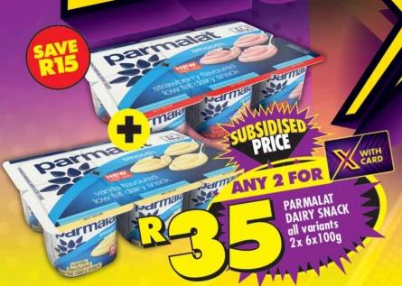 Any 2 Parmalat Dairy Snack all variants 2x 6x100g