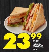 White Toasted Dagwood EACH