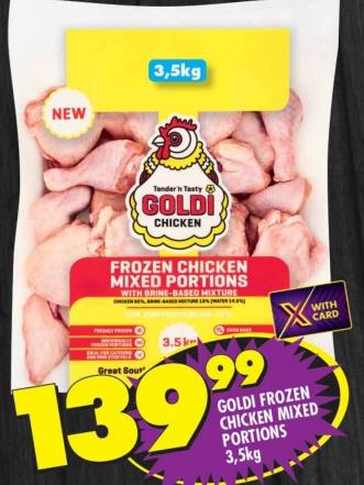 GOLDI FROZEN CHICKEN MIXED PORTIONS 3,5kg