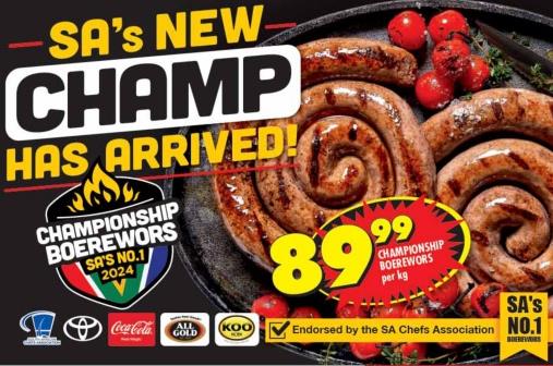 CHAMPIONSHIP BOEREWORS PER KG 